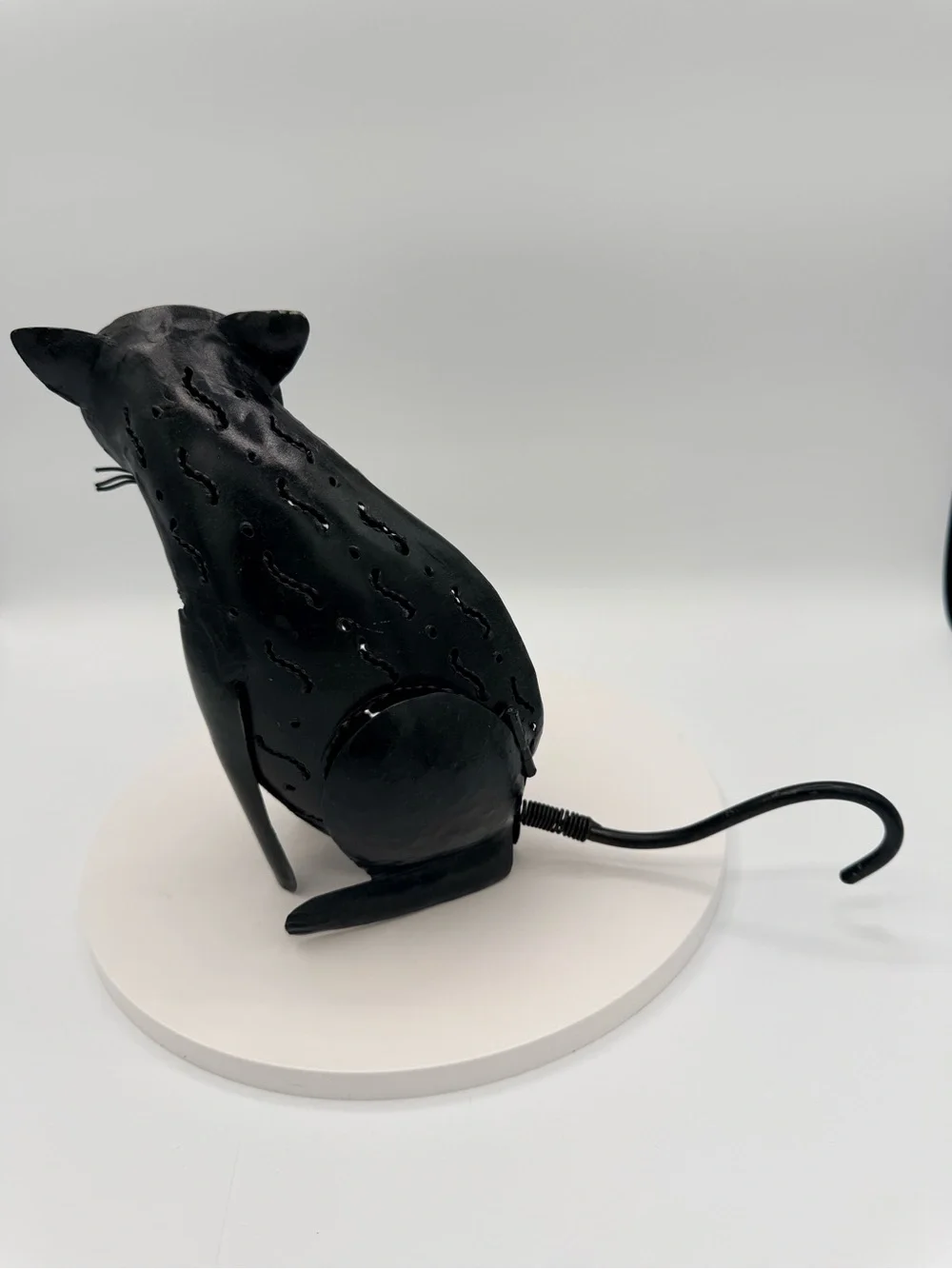 Vintage Black Decorative Metal Cat Tea Light Holder